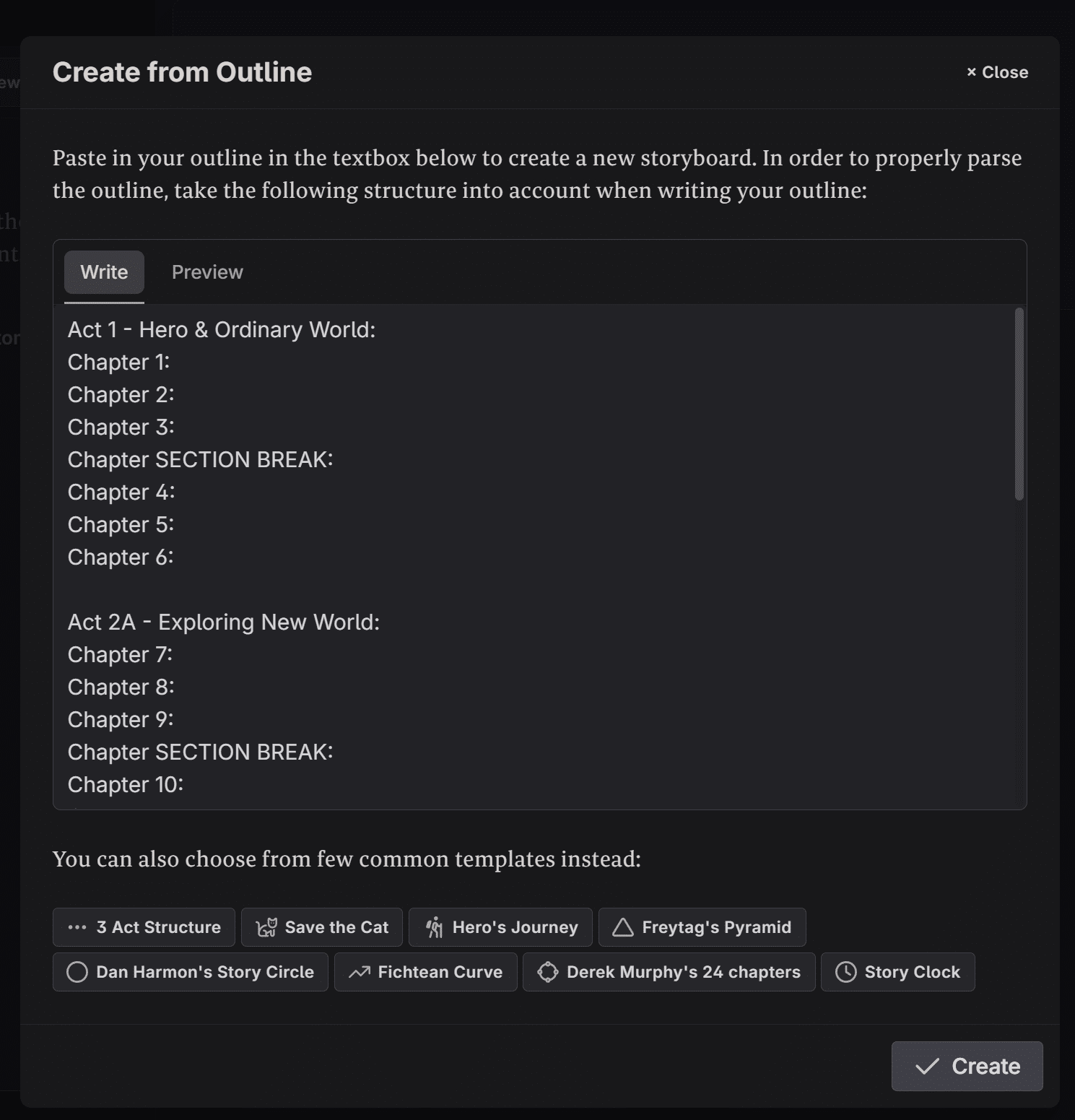 Derek Murphy's 24 Chapters Plot Outline template